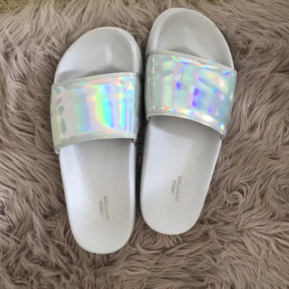 Urban Outfitters Metallic Slides